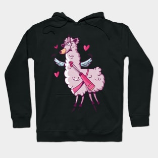 Valentines LLama Costume Cute Valentine's Day Themed Kids Hoodie